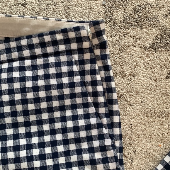 J Crew Navy/White Plaid Trousers Mattie Fit Size 4 - Picture 5 of 7